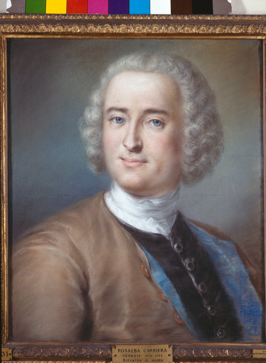 Retrato de um cavalheiro, c.1737 (pastel sobre papel) de Marianna Carlevaris