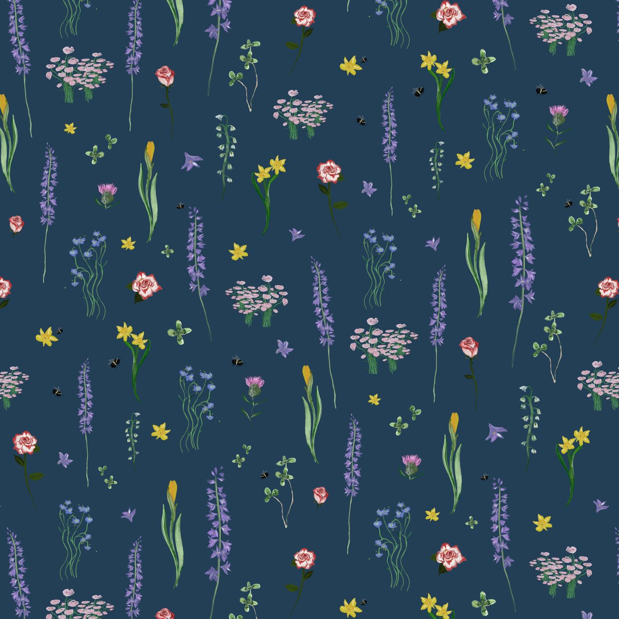 Coronation Florals, azul, 2023 de Marianna Kulukundis