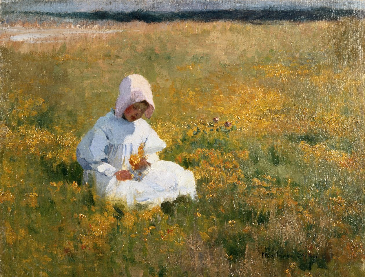 Em um campo de botões de ouro de Marianne Stokes
