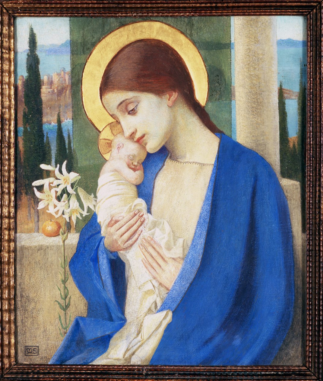 Madonna and Child, c.1905 (tempera no painel) de Marianne Stokes