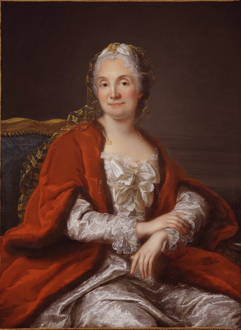 Marie Therese Rodet Geoffrin, saloniere francaise - Retrato de Madame Geoffrin (1699-1777), de Loir, Marianne (1715-1769). Óleo sobre tela, ca. 1760. Coleção Particular de Marianne Loir