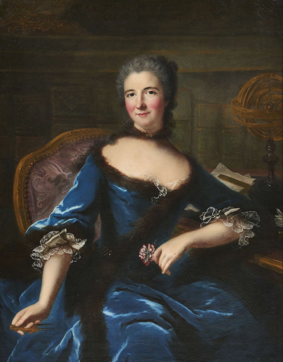 Retrato de Gabrielle Émilie Le Tonnelier de Breteuil, marquise du Châtelet 1706-1749, ca 1748. de Marianne Loir