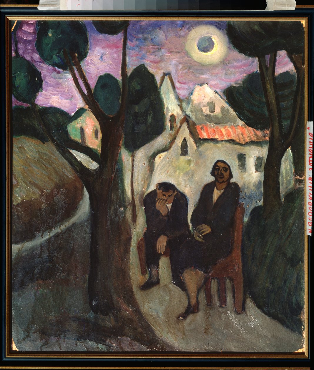 O Eclipse Solar - Pintura de Marianne Von Werefkin (1860-1938), óleo sobre tela, por volta de 1910, arte russa, século 20, expressionismo - coleção particular de Marianne von Werefkin
