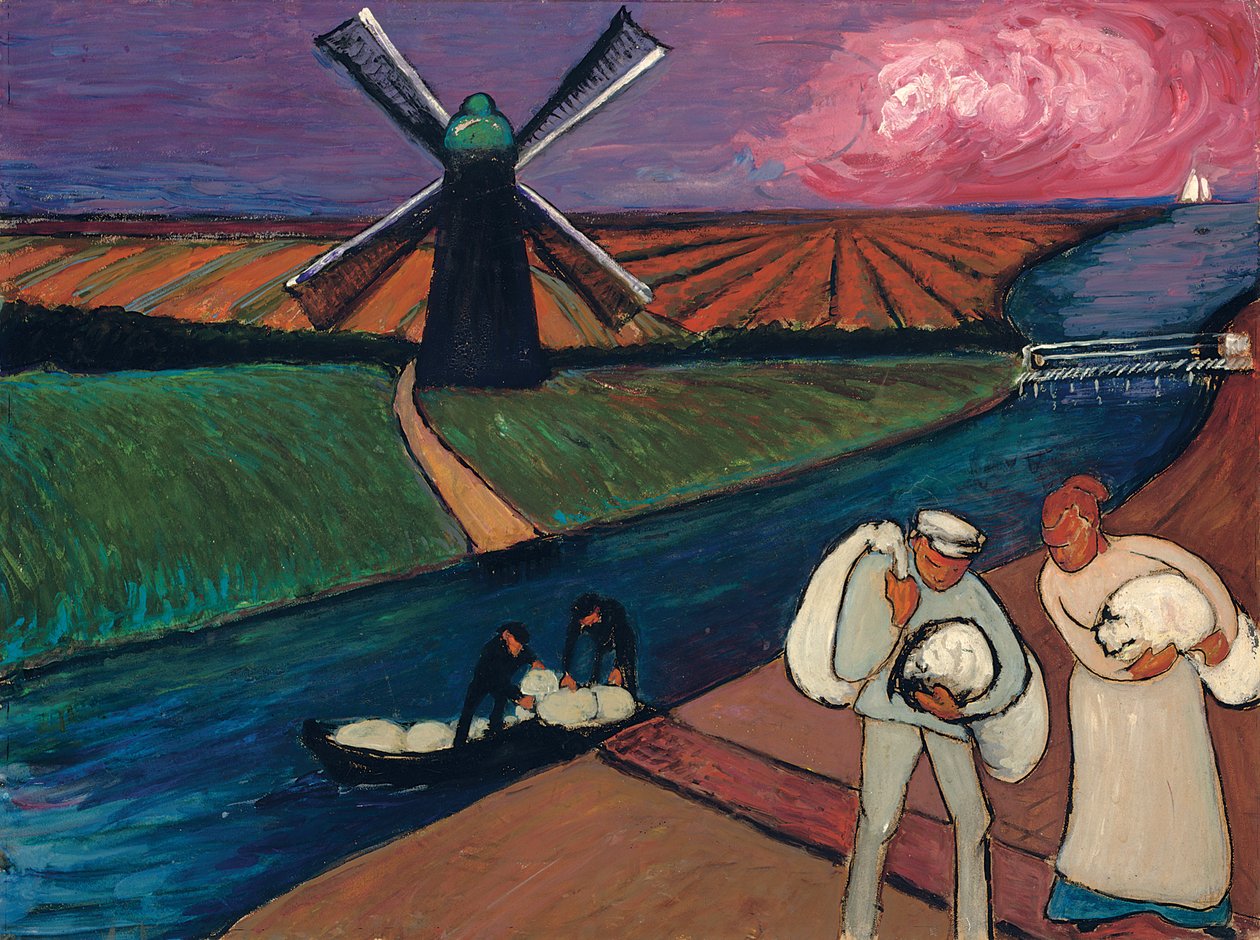 Styx, c.1910-1911 (óleo em cartão fino colocado em papelão) de Marianne von Werefkin