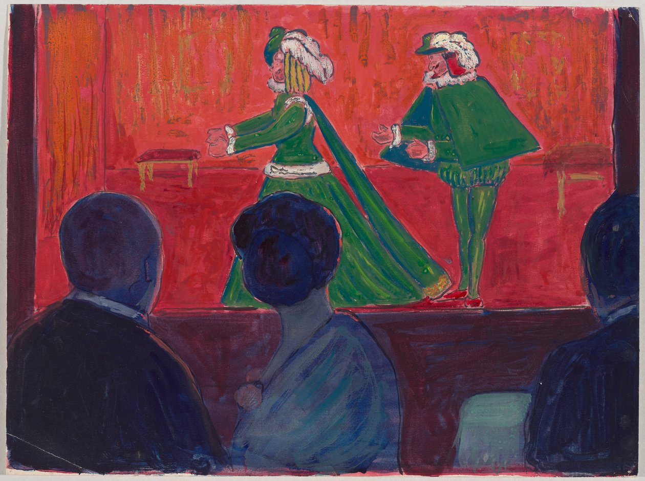 Marionette Theatre - em primeiro plano Jawlensky e Marianne von Werefkin de Marianne von Werefkin