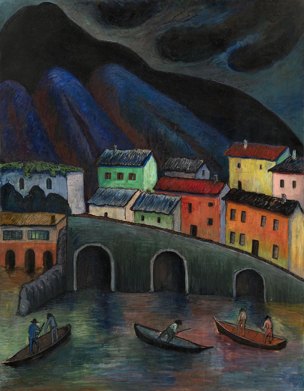 Pesca noturna em Ascona, décadas de 1920 a 1930 de Marianne von Werefkin