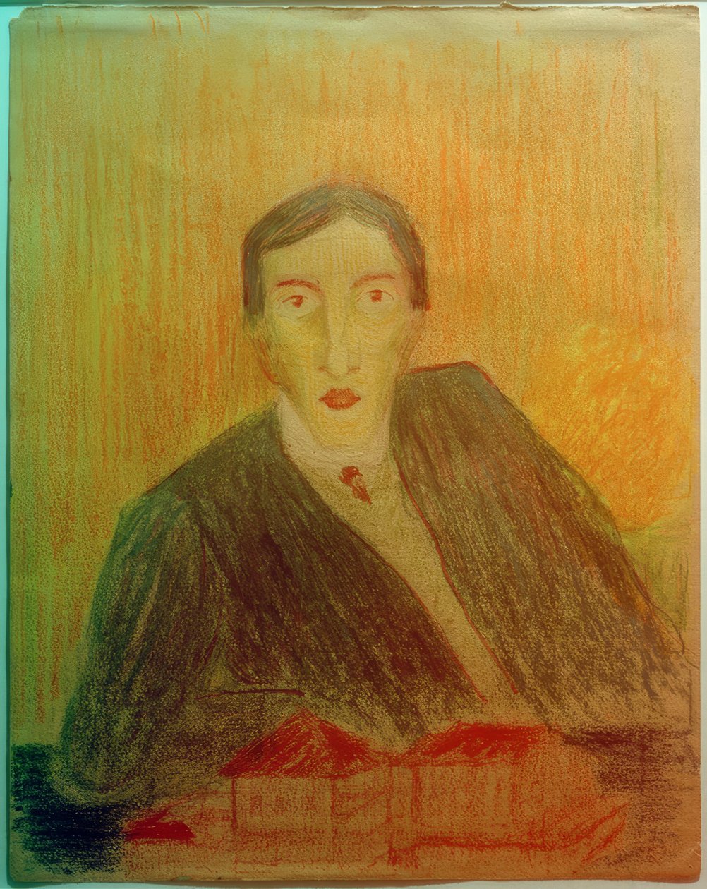 Retrato com modelo arquitetônico de Marianne von Werefkin