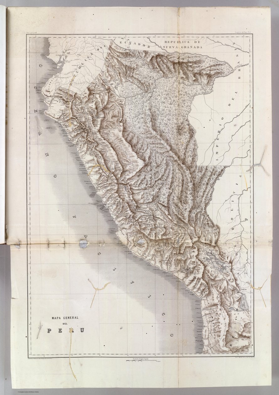 Mapa geral do Peru, 1865 de Mariano Felipe Paz Soldan