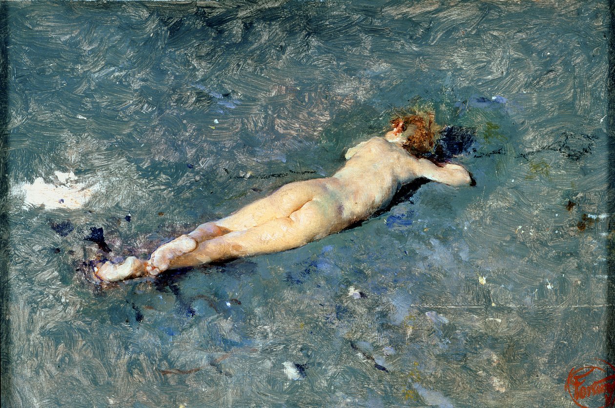 Um nu na praia em Portici de Mariano José María Bernardo Fortuny y Carbó