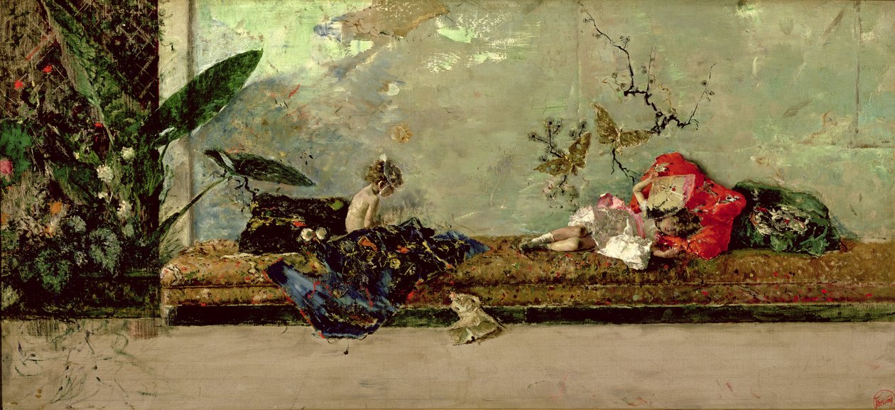 As crianças do pintor no salão japonês de Mariano José María Bernardo Fortuny y Carbó