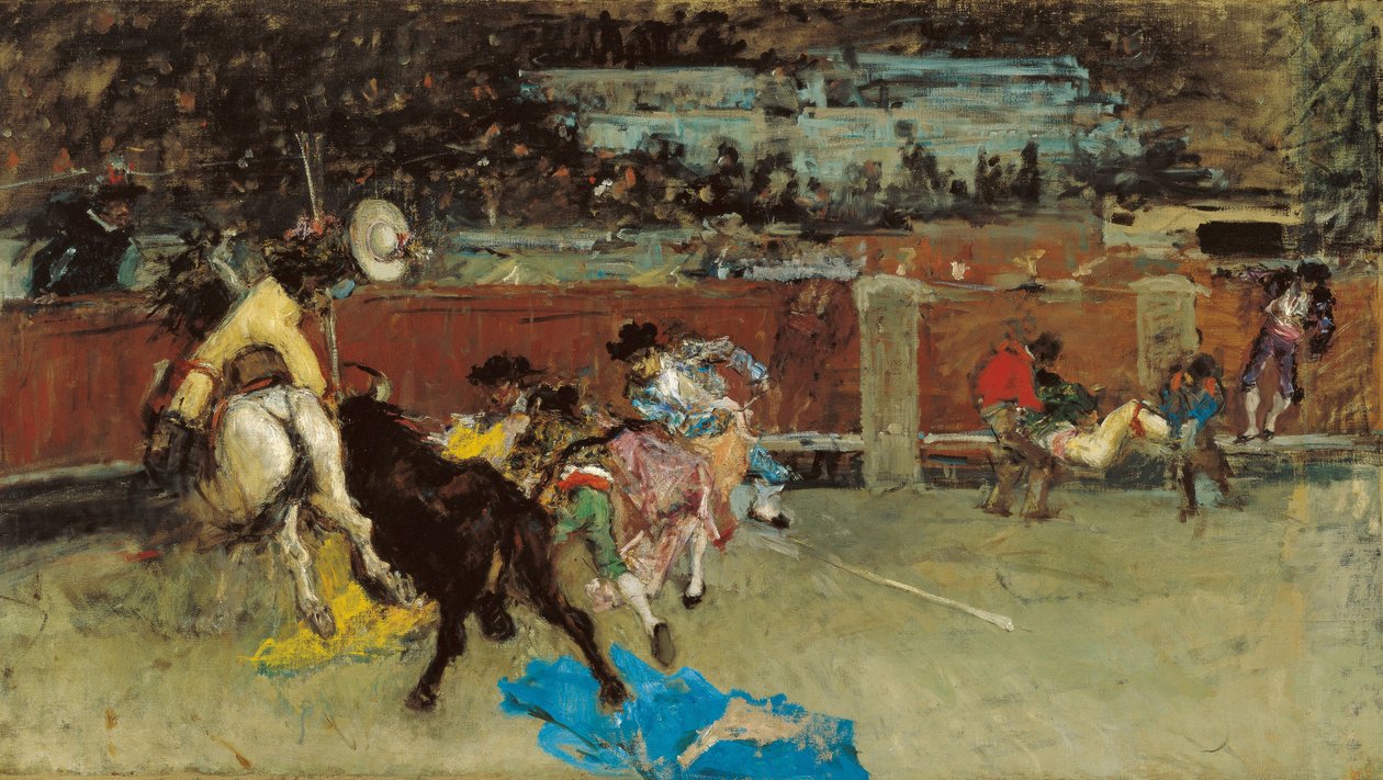 Tourada. Wounded Picador - Fortuny, Maria (1838-1874) - c 1867 - Óleo sobre tela - 80,5x140,7 - Museo Carmen Thyssen, Málaga de Mariano Fortuny y Marsal