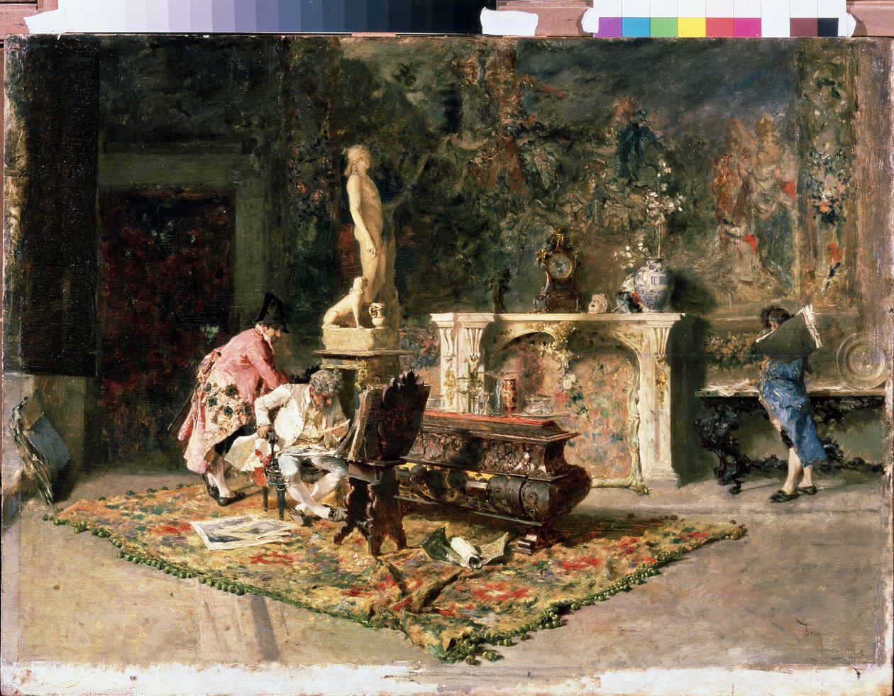 Amantes da Impressão. (Amantes da Impressão). Pintura de Mariano Fortuny y Marsal (1838-1874) de Mariano Fortuny y Marsal