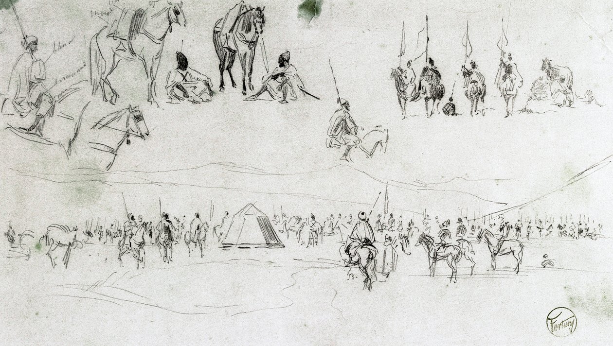 Paisagem com militares espanhóis e mouros de Mariano Fortuny y Marsal