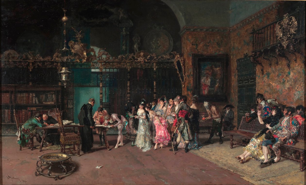 O Casamento Espanhol - Peinture de Fortuny, Mariano (1838-1874) - 1870 - Óleo sobre tela - 60x93,5 - Museu Nacional d