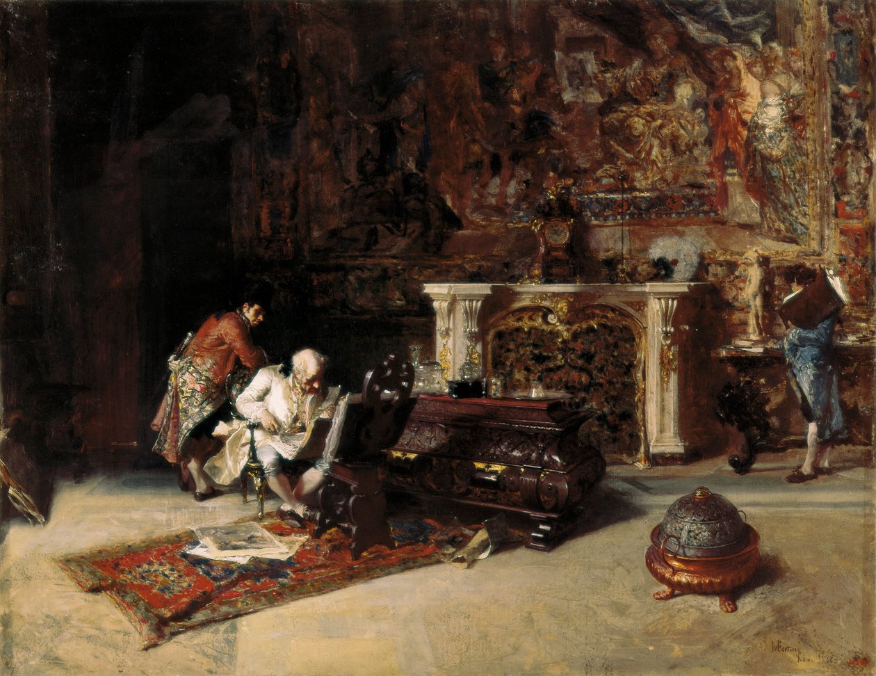 "The Engraving Collector" Pintura de Mariano Fortuny (1838-1874) 1863 de Mariano Fortuny y Marsal