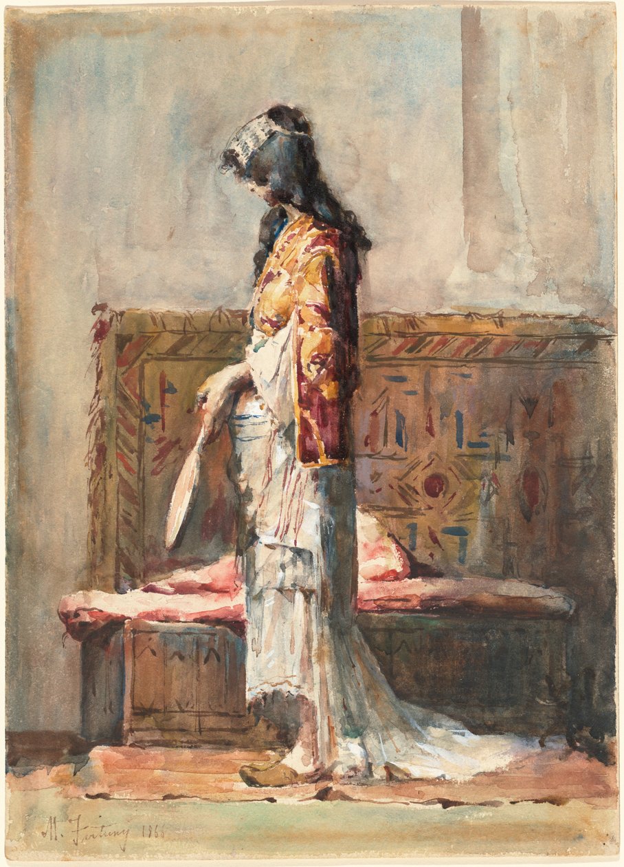 Uma mulher marroquina em trajes tradicionais de Marià Fortuny