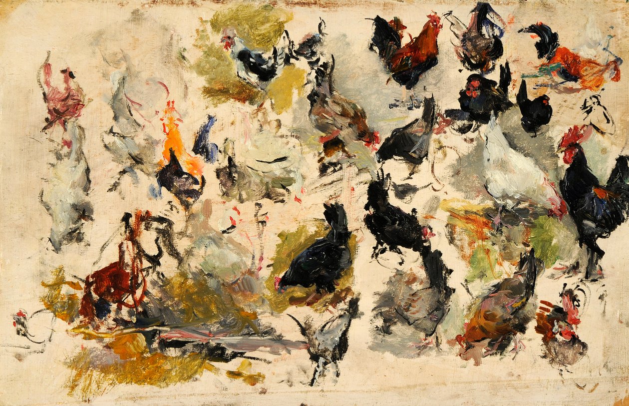 Estudo dos galos, 1869. de Marià Fortuny