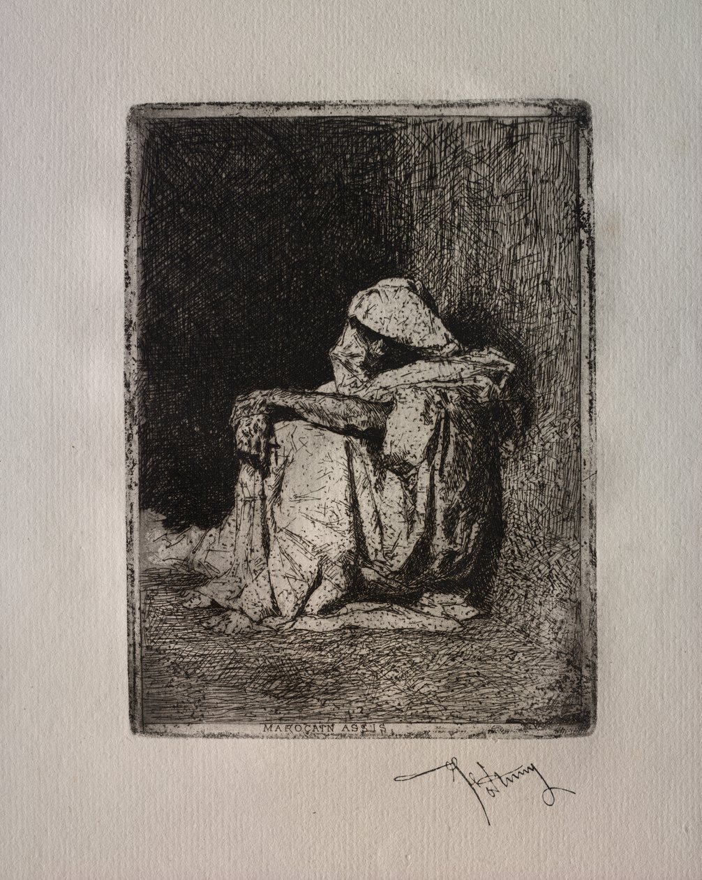 Marroquino sentado. de Mariano Fortuny y Carbó