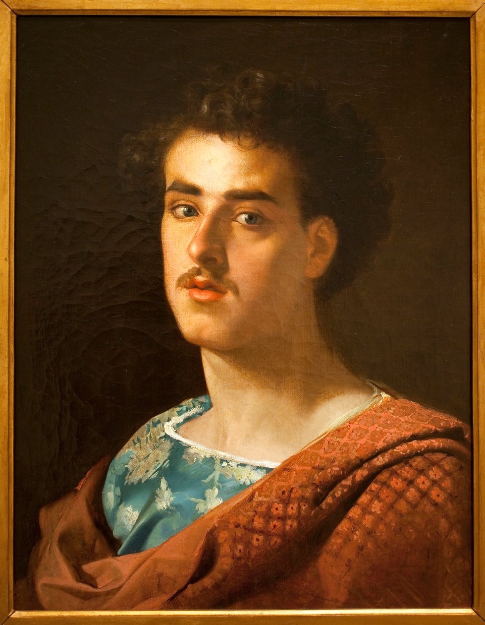 Autorretrato - Pintura de Mariano Fortuny (1838-1874), Óleo sobre tela, por volta de 1858 - Museu Nacional de Artes da Catalunha, Barcelona (Espanha) de Mariano Fortuny y Madrazo