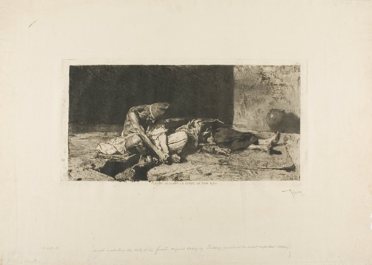 Árabe a velar o corpo do seu amigo de Mariano Fortuny y Marsal
