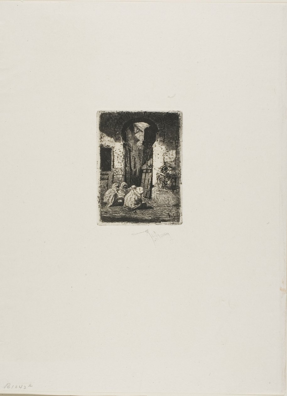 Tânger, árabes sentados de Mariano Fortuny y Marsal