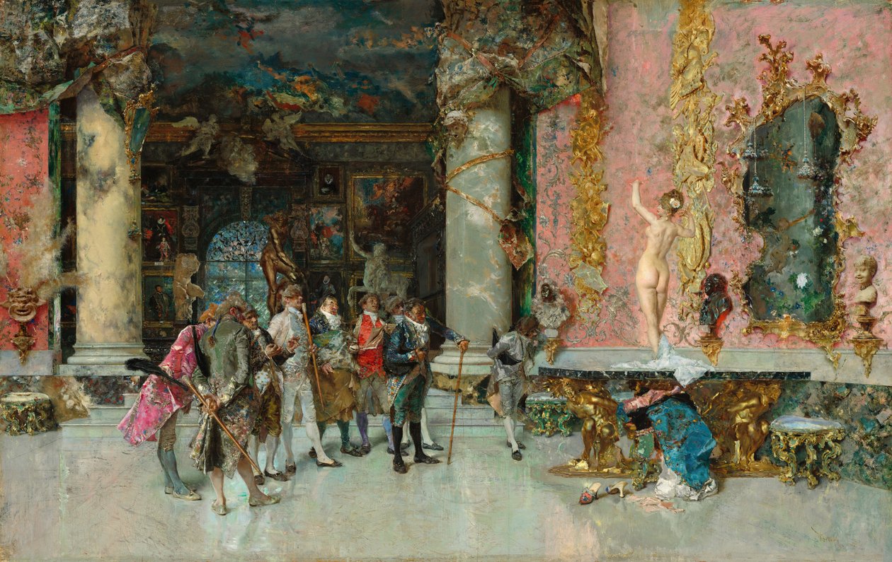 A escolha de um modelo, c.1866-74 (óleo no painel) de Mariano José María Bernardo Fortuny y Carbó
