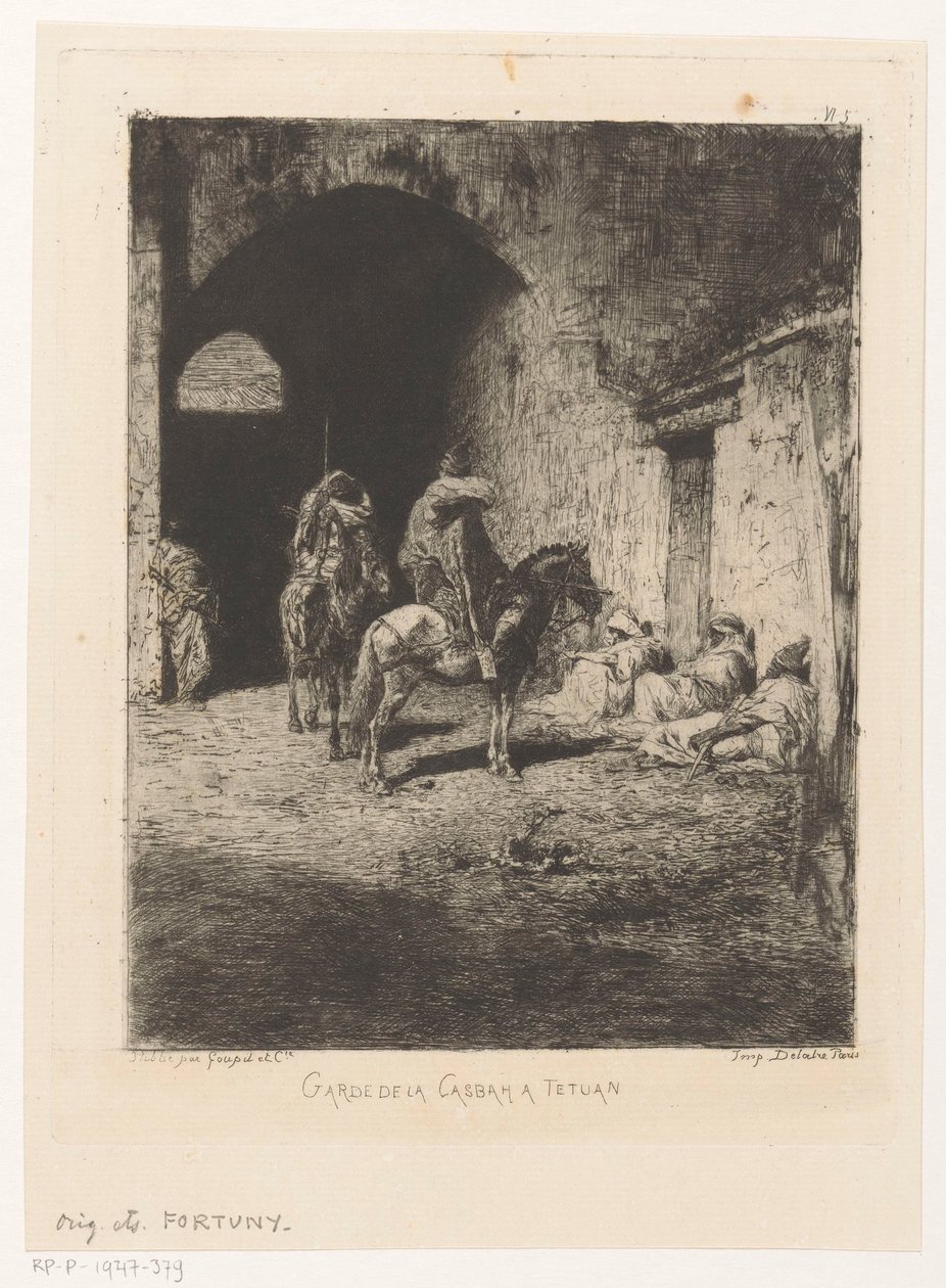 Bewakers van de kasba te Tetouan Casbaha Tetuan Guard (título no objeto) de Mariano José María Bernardo Fortuny y Carbó