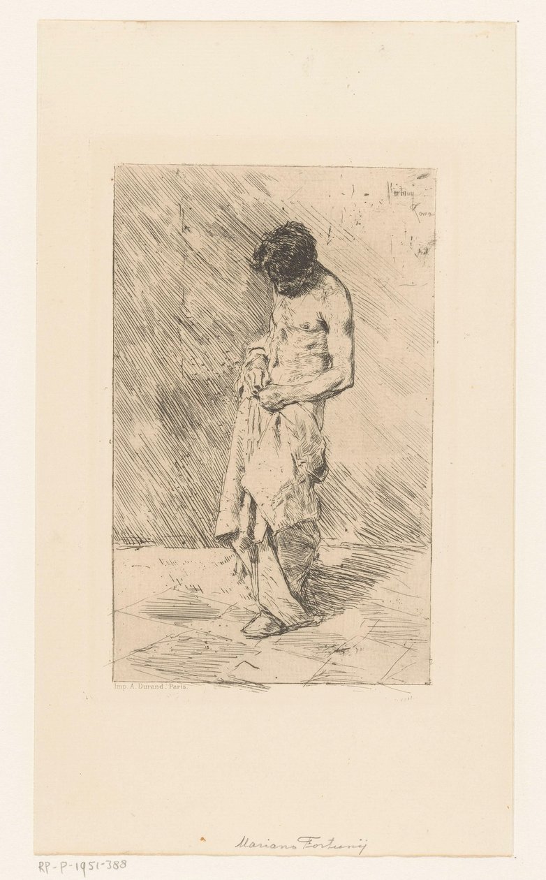 Modelo masculino em pé de Mariano José María Bernardo Fortuny y Carbó