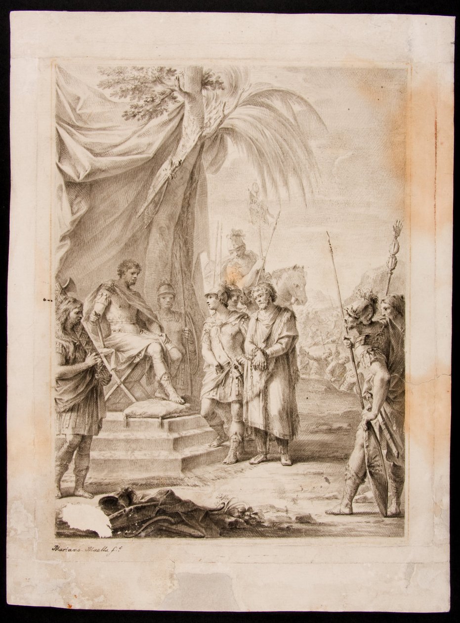 Jugurtha é amarrado e entregue a Silanus, que o leva a Marius de Mariano Salvador Maella
