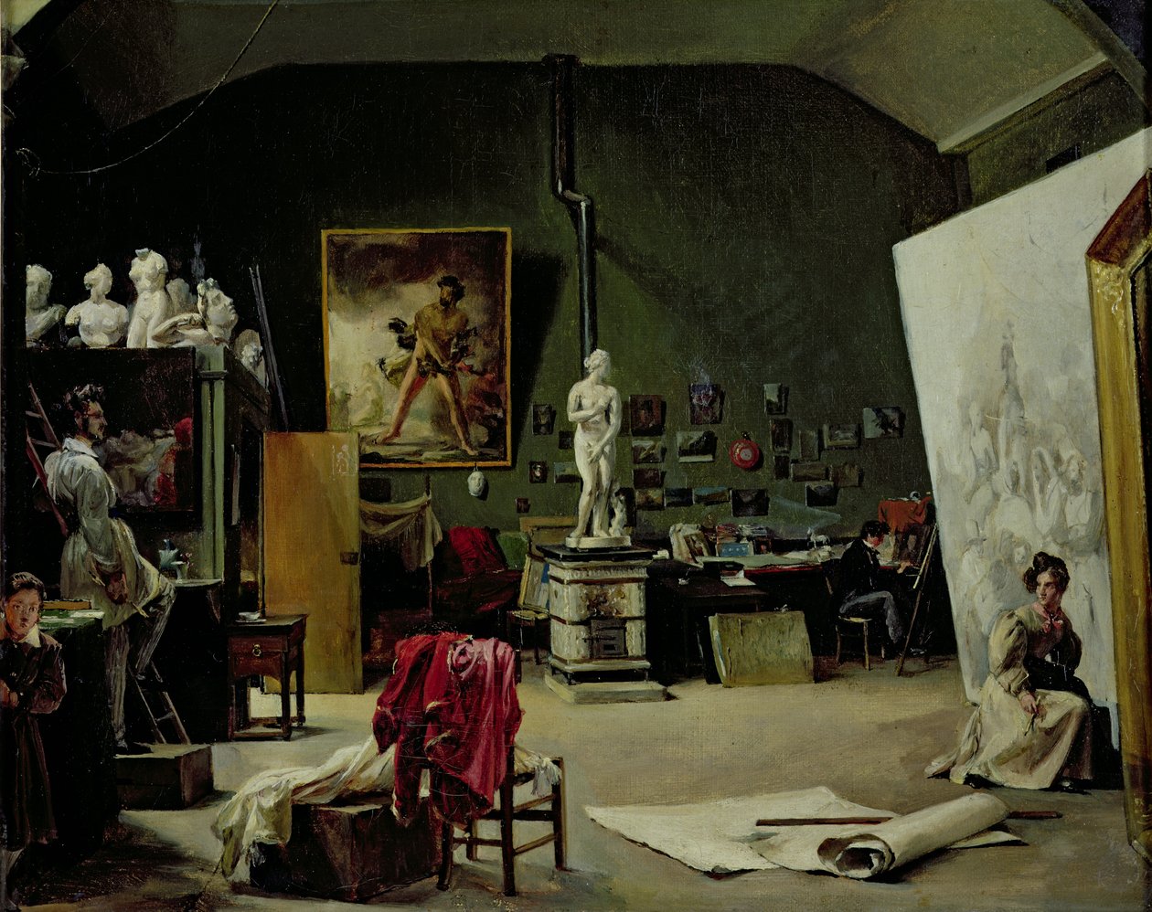 O estúdio de Leon Cogniet (1794-1880) de Marie Amelie Cogniet