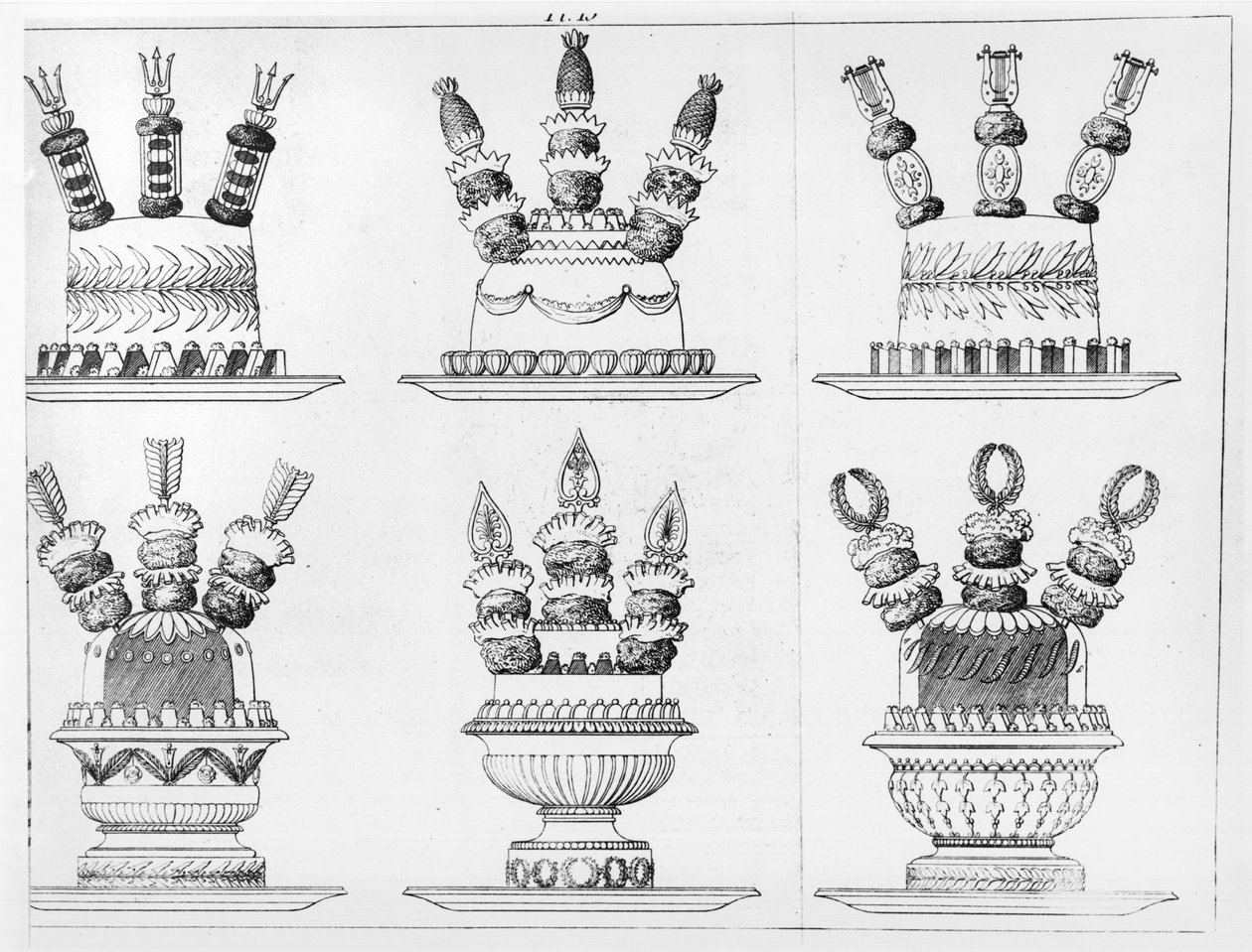 Desenhos para decoração de alimentos de &39;The Parisian Cook&39; de Antoine Careme, publicado em 1842 de Marie Antoine Careme