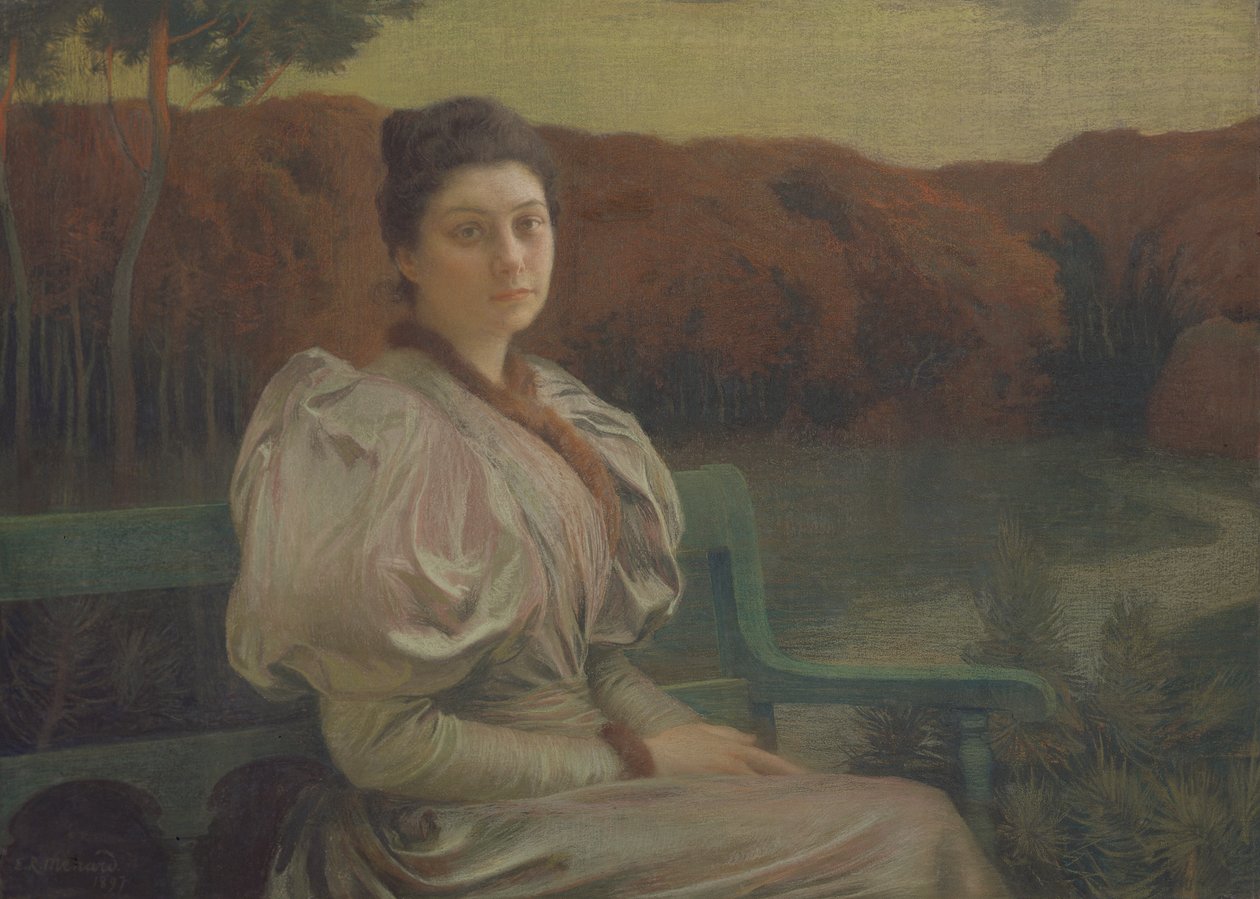 Retrato de Louise Galtier-Boissiere, 1897 (pastel sobre tela) de Marie Auguste Emile Rene Menard