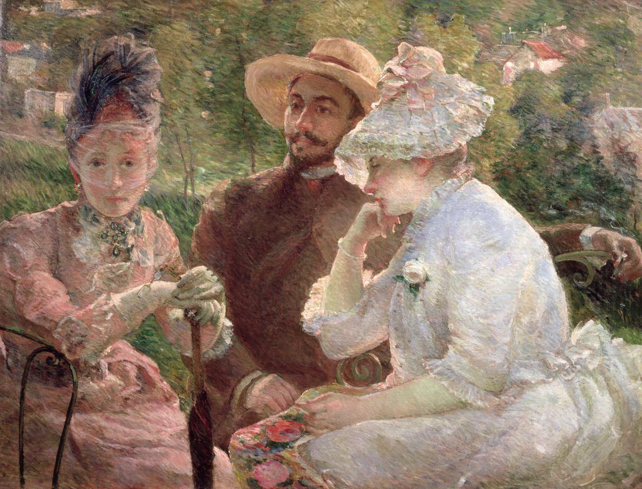 No terraço em Sevres, 1880 de Marie Bracquemond