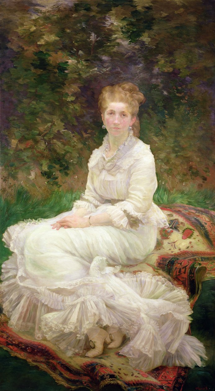 A mulher de branco, c.1880 de Marie Bracquemond