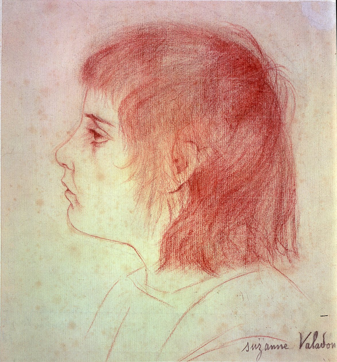 Retrato de Maurice Utrillo como uma criança, c.1888-90 (giz vermelho sobre papel) de Marie Clementine (Suzanne) Valadon