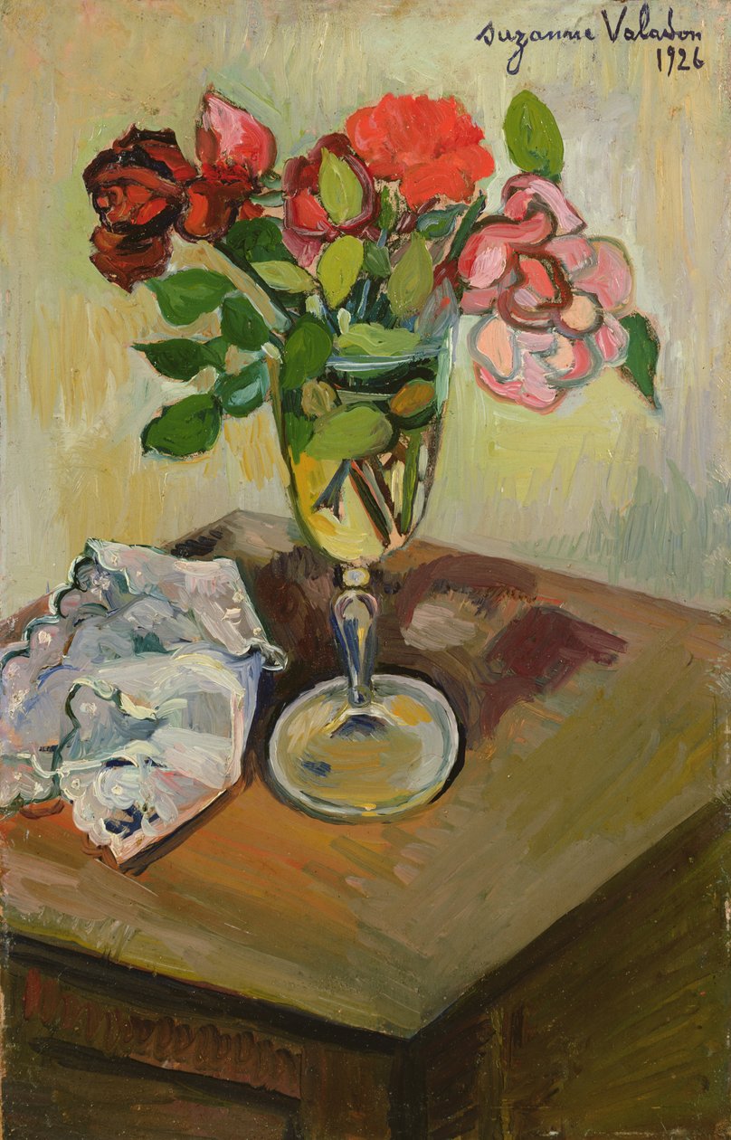 Rosas em um copo, 1926 de Marie Clementine (Suzanne) Valadon