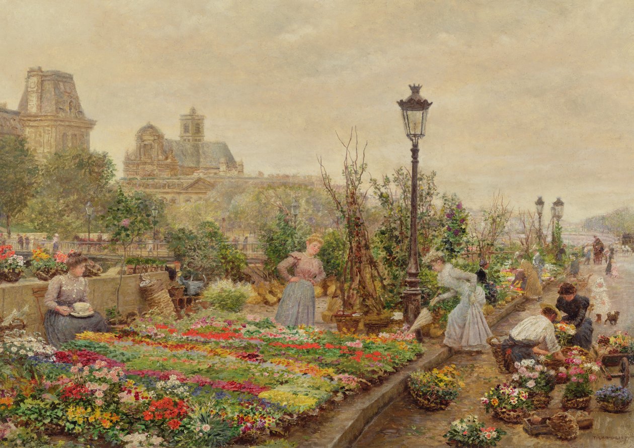 O mercado das flores de Marie Francois Firmin Girard