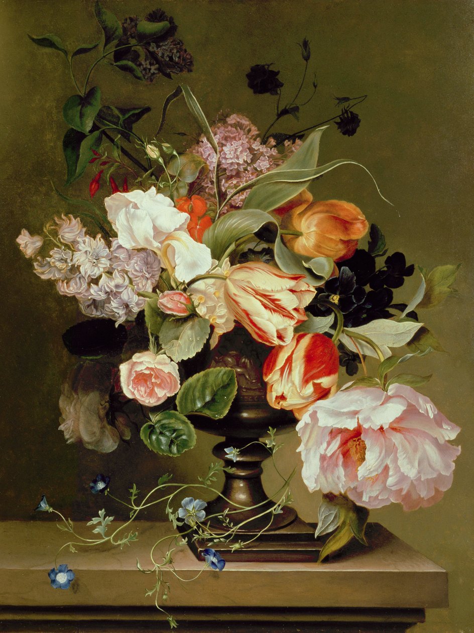 Ainda vida com flores (óleo) de Marie Geertruida Snabille