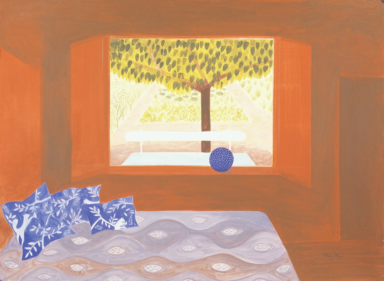 The Studio Window, 1987 (acrílico a bordo) de Marie Hugo