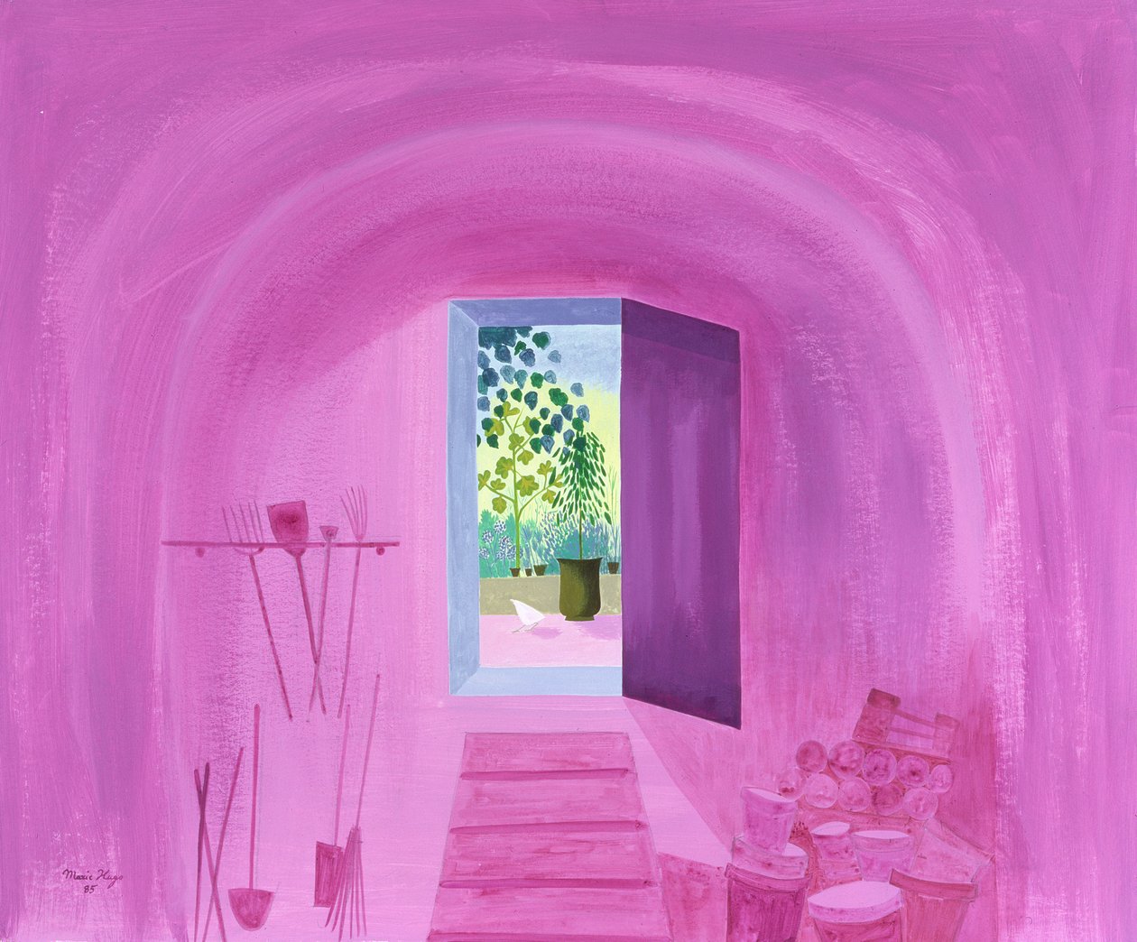 The Tool Shed, 1986 (acrílico e óleo a bordo) de Marie Hugo