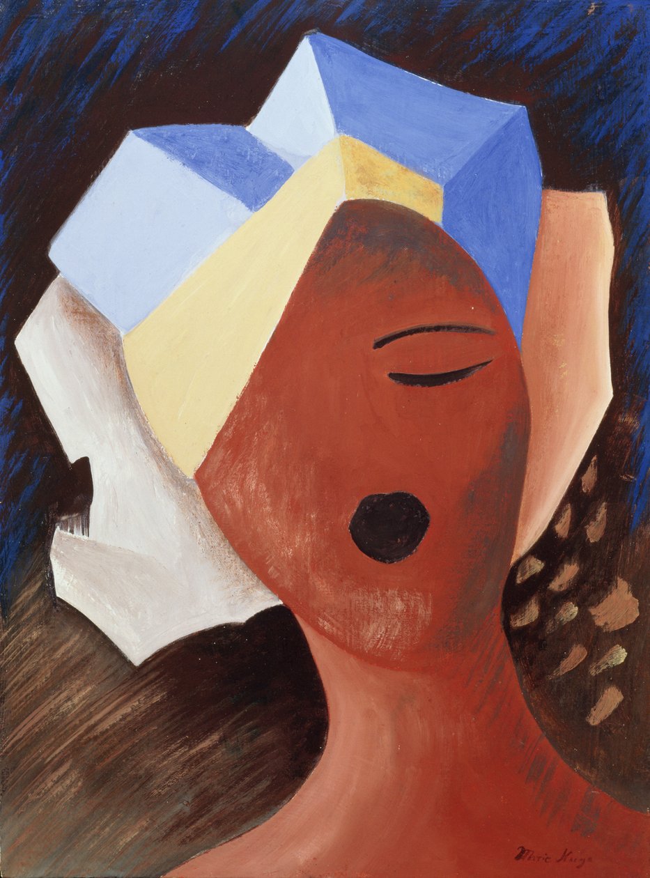 Zoe Chante I, 1993 (tempera em madeira) de Marie Hugo