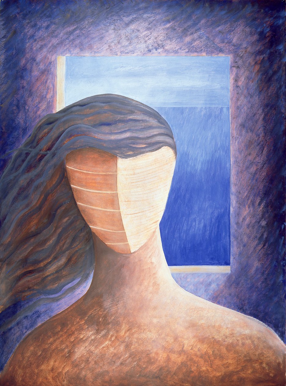 Zoe a la Fenetre, 1994 (óleo sobre papel) de Marie Hugo