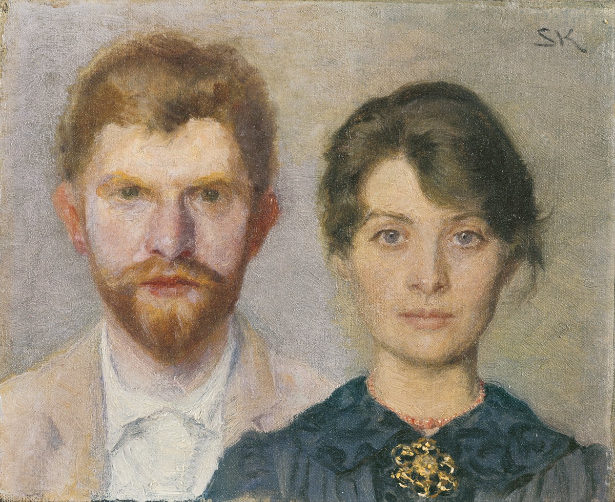 Duplo retrato de Mary e PS Kroyer de Marie Krøyer