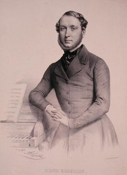Retrato de Henri Rosellen (1811-76) (gravura) de Marie Alexandre (after) Alophe