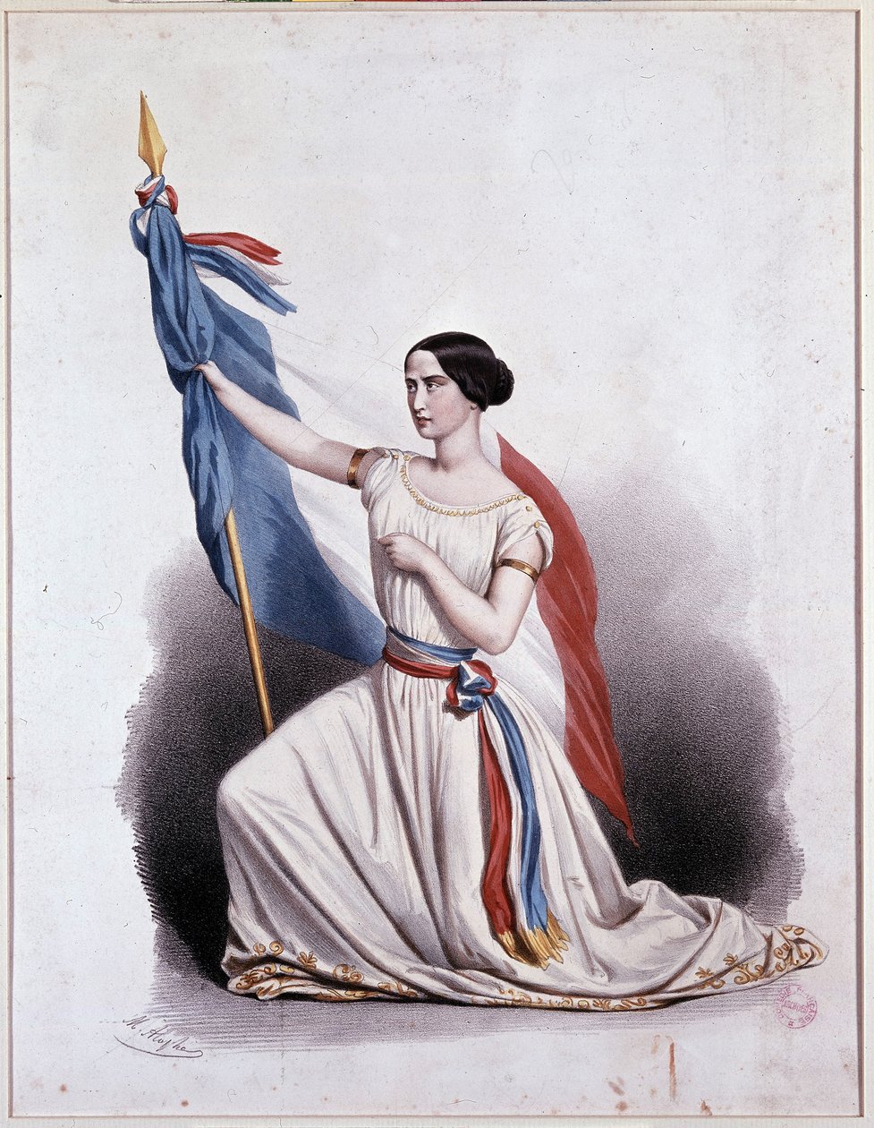 La Marseillaise desclassificada por Rachel na Comédie Française - litografia de Alophe de Marie Alexandre Alophe