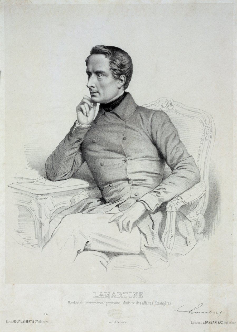 Retrato de Alphonse de Lamartine 1790-1869. de Marie Alexandre Menut Alophe