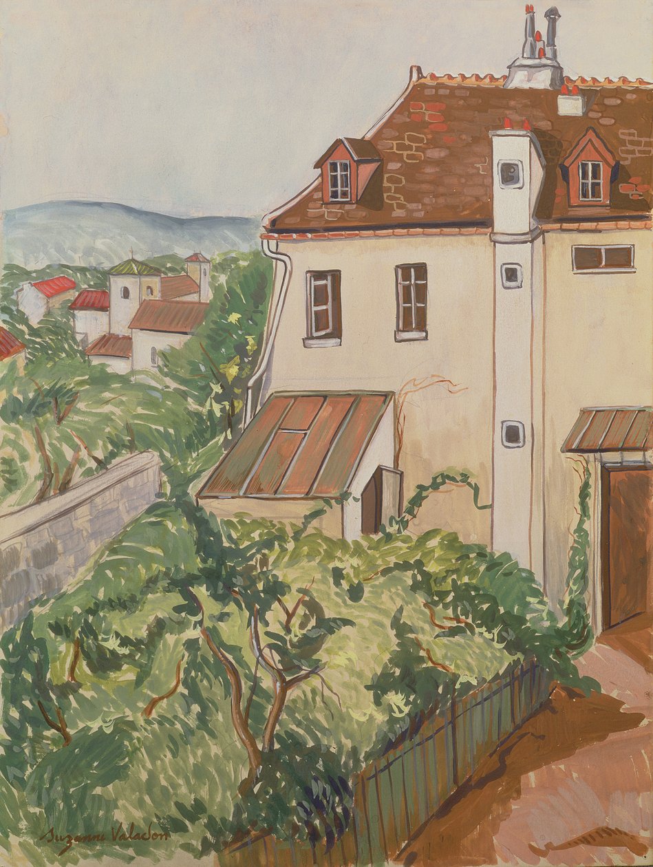 Vista de um jardim (wc e lápis sobre papel) de Marie Clementine (Suzanne) Valadon