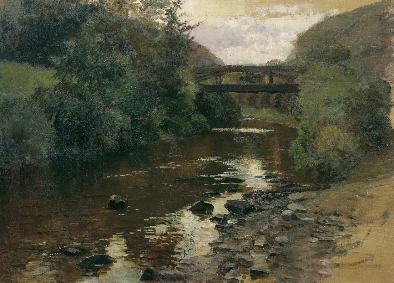 Água da floresta com uma ponte de Marie Egner