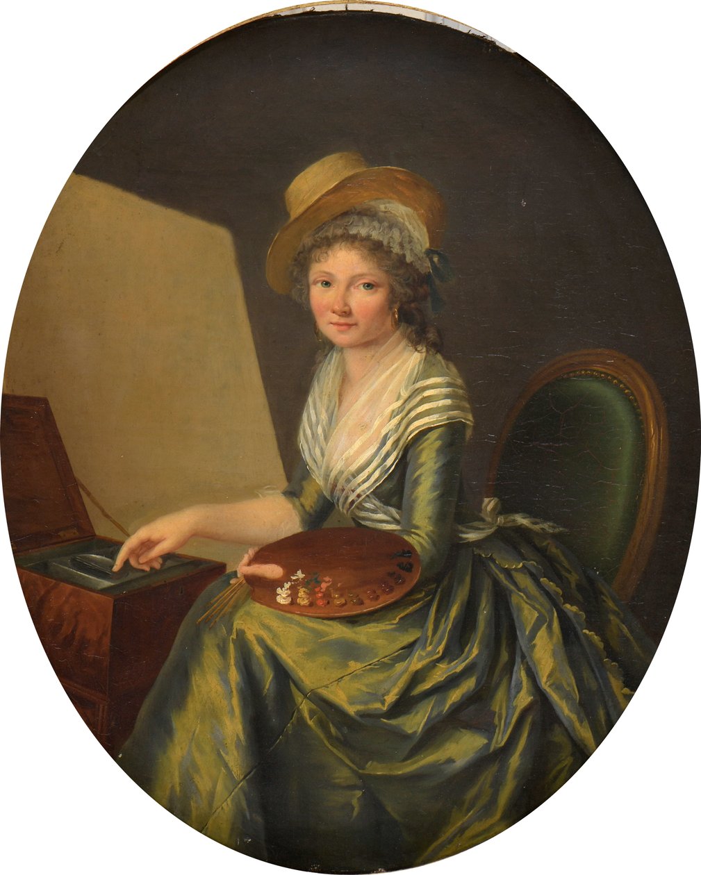 Auto-retrato com cavalete. de Marie Elisabeth Lemoine