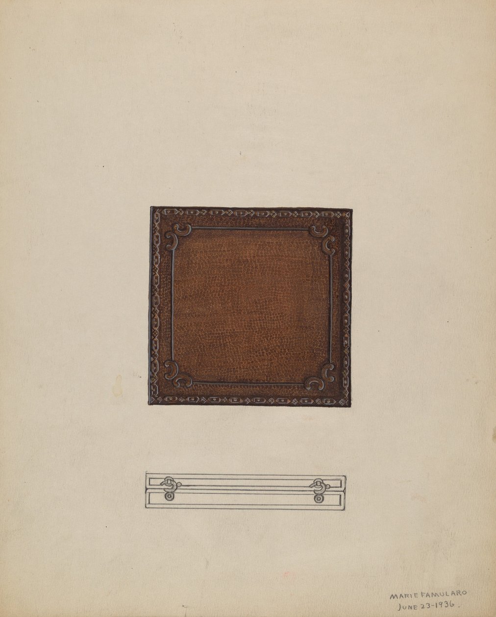 Estojo de medalha de couro, 1936. de Marie Famularo